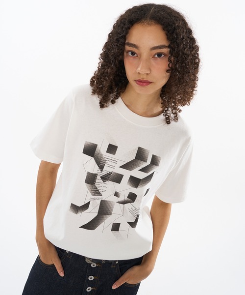 WISH FOR EVER(ウィッシュフォーエバー)の「DRAW CODE GEOMETRIC DESIGN T / ドローコードジオメトリックデザインTシャツ(Tシャツ/カットソー・メンズ・ネイビー/ブラック/オフホワイト・LARGE/SMALL/MEDIUM)」の10枚目の写真