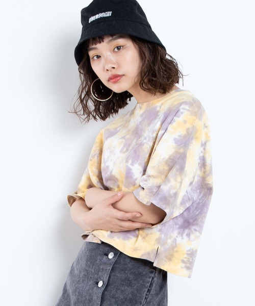 WEGO(ウィゴー)の「WEGO/タイダイワイドショートTシャツ(Tシャツ/カットソー・レディース・ピンク/パープル/ブルー・FREE)」の1枚目の写真