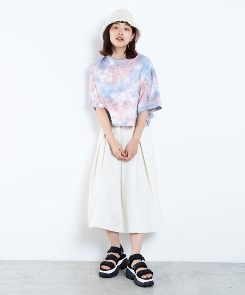 WEGO(ウィゴー)の「WEGO/タイダイワイドショートTシャツ(Tシャツ/カットソー・レディース・ピンク/パープル/ブルー・FREE)」の20枚目の写真