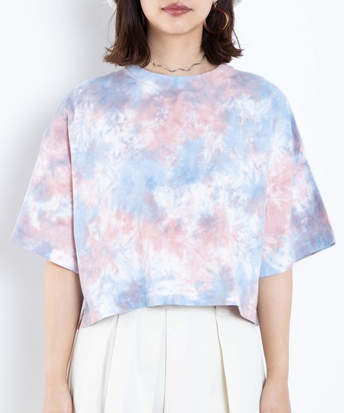 WEGO(ウィゴー)の「WEGO/タイダイワイドショートTシャツ(Tシャツ/カットソー・レディース・ピンク/パープル/ブルー・FREE)」の11枚目の写真