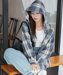 WEGO | WEGO/【25年春夏新作】フードチェックBIGシャツ(シャツ/ブラウス)