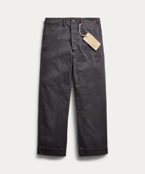 RRL(ダブル アール エル)の「ガーメントダイド ヘリンボーン フィールド パンツ(その他パンツ・メンズ・ブラック系1・28/30/30/32/32/32/33/32/34/32/29/30/30/30/31/30/32/30/36/32/38/32/34/30/40/32)」の1枚目の写真
