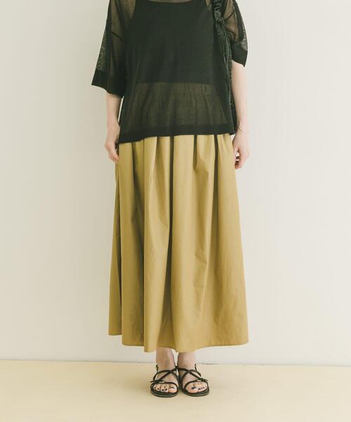 ITEMS URBANRESEARCH(アイテムズ アーバンリサーチ)の「ボリュームタックスカート(スカート・レディース・ブラック/キャメル/カーキ・FREE)」の1枚目の写真