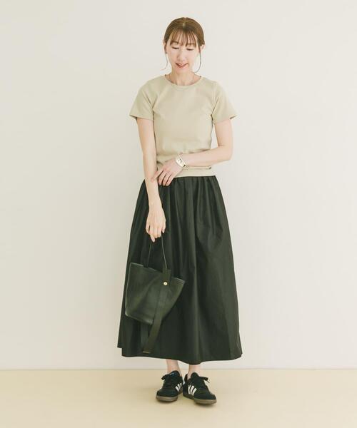 ITEMS URBANRESEARCH(アイテムズ アーバンリサーチ)の「ボリュームタックスカート(スカート・レディース・ブラック/キャメル/カーキ・FREE)」の5枚目の写真