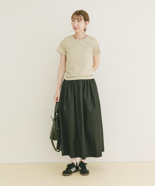 ITEMS URBANRESEARCH(アイテムズ アーバンリサーチ)の「ボリュームタックスカート(スカート・レディース・ブラック/キャメル/カーキ・FREE)」の6枚目の写真