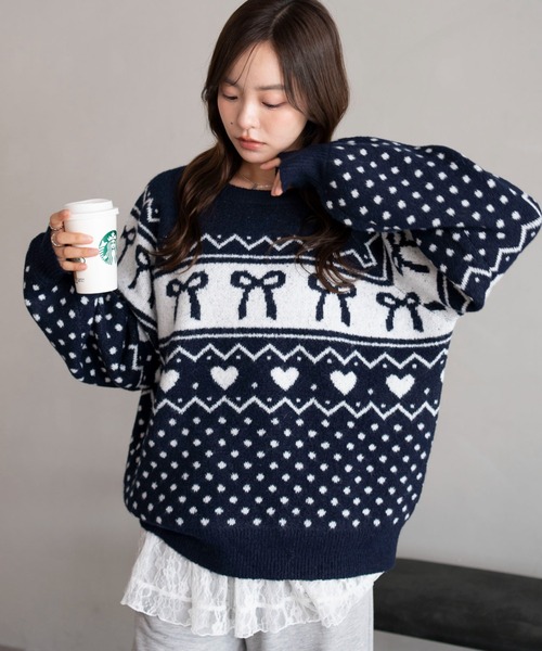 WEGO(ウィゴー)の「WEGO/フラッフィーグラフィックニットBIGプルオーバー(ニット/セーター・レディース・その他1/その他2/その他3/その他5/その他8/その他6/その他4/その他7/その他9/その他10/その他11/その他12・FREE)」の5枚目の写真