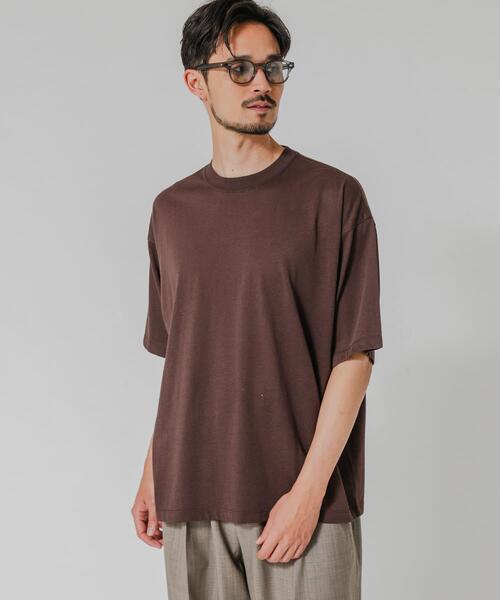 URBAN RESEARCH(アーバンリサーチ)の「HEMP SILK BLEND T-SHIRTS(Tシャツ/カットソー・メンズ・ブルー/ブラック/ブラウン/ネイビー・MEDIUM/LARGE)」の2枚目の写真