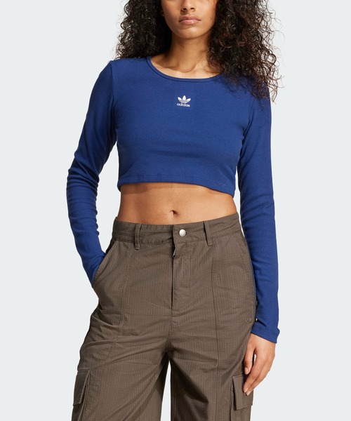 エッセンシャルズ リブ クロップ 長袖Tシャツ / ロンT / アディダスオリジナルス adidas Originalsの1枚目の写真