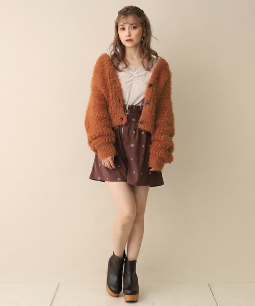 one after another NICE CLAUP(ワンアフターアナザーナイスクラップ)の「くしゅっと長袖リボンインナー(Tシャツ/カットソー・レディース・ベージュ/ブラウン/オフホワイト/ピンク・FREE)」の14枚目の写真