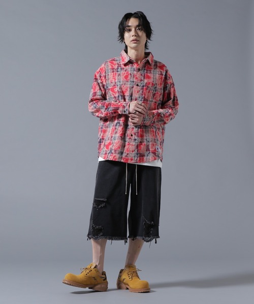 DANKE SCHON(ダンケシェーン)の「【WEB&DEPOT限定】DankeSchon/ダンケシェーン/DESTROY DENIM SHORTS(デニムパンツ・メンズ・グレー/ブラック・S/M/L)」の4枚目の写真