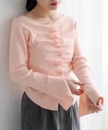 Kastane | 【お気に入り2万人突破!/8色展開】フロントギャザーニットカーディガン(ニット/セーター)