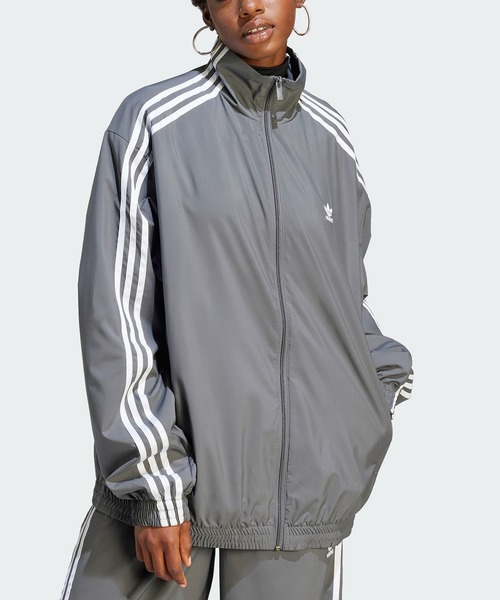 adidas(アディダス)の「Adilenium オーバーサイズ トラックトップ / アディダスオリジナルス adidas Originals(ナイロンジャケット・レディース・ブルー/ブラック/グレー・MEDIUM/XX-LARGE/X-SMALL/LARGE/X-LARGE/SMALL)」の14枚目の写真