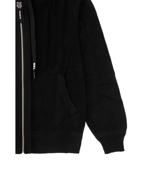DIESEL(ディーゼル)の「メンズ ニット メッシュジップニットパーカー K-LIDY-NEW(パーカー・メンズ・ブラック・X-LARGE/LARGE/MEDIUM/SMALL/XX-LARGE/X-SMALL)」の5枚目の写真