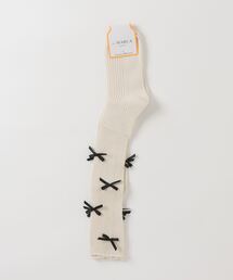 Chikashitsu + | ストリートファッション Chikashitsu + チカシツプラス ribbon socks リボンソックス ハイソックス バレエコア ルーズフィットソックス ロングソックス バレエコア 靴下 韓国ファッション 韓国ストリート(ソックス/靴下)