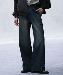 WYM LIDNM | CURVED FLARE DENIM SLACKS(デニムパンツ)