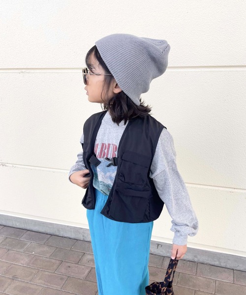 CIAOPANIC TYPY(チャオパニックティピー)の「【KIDS】ウエストベルト付きナイロンキャンプベスト(ベスト・キッズ・ホワイト/ブラック・M/XL/XXL)」の2枚目の写真
