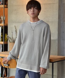 MinoriTY | ニット オーバーサイズ クルーネック ビッグサイズ 長袖 レイヤード 丸首 セーター(ニット/セーター)