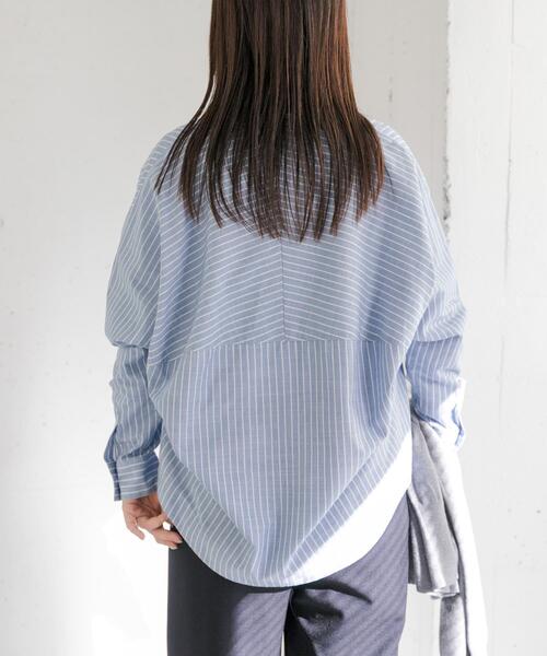 FORK&SPOON(フォークアンドスプーン)の「FORK&SPOON ギボシコクーンロングスリーブシャツ(シャツ/ブラウス・レディース・ブルー系その他/ブラック系その他/オフホワイト・1)」の21枚目の写真