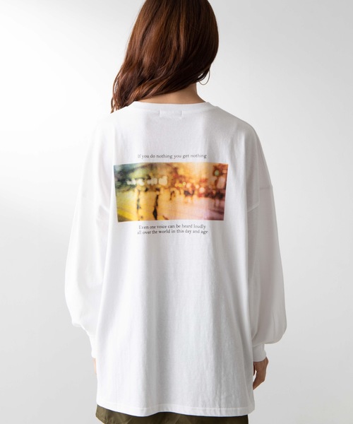 WEGO(ウィゴー)の「WEGO/バックフォトロンT(Tシャツ/カットソー・レディース・ホワイト/ライトブラウン・FREE)」の13枚目の写真