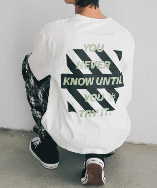 jeans-b(ジーンズベー)の「Jeans-b/ジーンズベー スラッシュロングTシャツ(Tシャツ/カットソー・キッズ・オフホワイト/サンドベージュ/ブラック・160cm/140cm/150cm/130cm)」の1枚目の写真