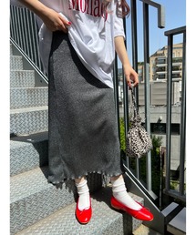 ラメプリーツロングスカート