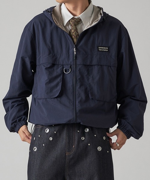 kutir(クティール)の「NYLON REVERSIBLE MOUNTAIN PARKER/ナイロンリバーシブルマウンテンパーカー(マウンテンパーカー・メンズ・ネイビー/ライトグレー/ブラック・LARGE/MEDIUM/SMALL)」の3枚目の写真