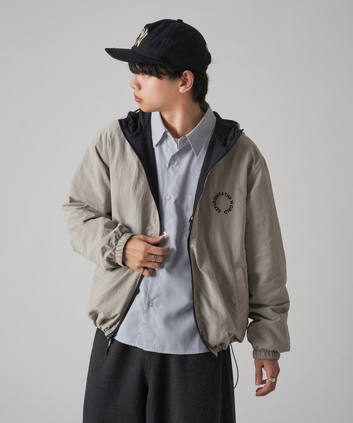 kutir(クティール)の「NYLON REVERSIBLE MOUNTAIN PARKER/ナイロンリバーシブルマウンテンパーカー(マウンテンパーカー・メンズ・ネイビー/ライトグレー/ブラック・LARGE/MEDIUM/SMALL)」の9枚目の写真