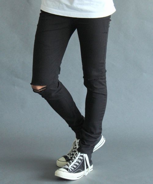 DANKE SCHON(ダンケシェーン)の「DankeSchon/ダンケシェーン/Damege Skinny Pants(その他パンツ・メンズ・ブラック/ホワイト/グレー/ブルー・MEDIUM/LARGE/X-LARGE/SMALL)」の1枚目の写真