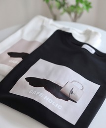 JUNRED | Mr.SZK × JUNRed / カフェホリックプリントTシャツ - cafe holic -(Tシャツ/カットソー)
