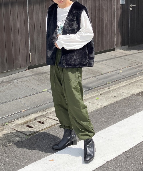 AS KNOW AS plus(アズノゥアズプラス)の「♪ウエストドロスト カーゴパンツ(カーゴパンツ・レディース・ブラック/ブラウン/カーキ・FREE)」の21枚目の写真