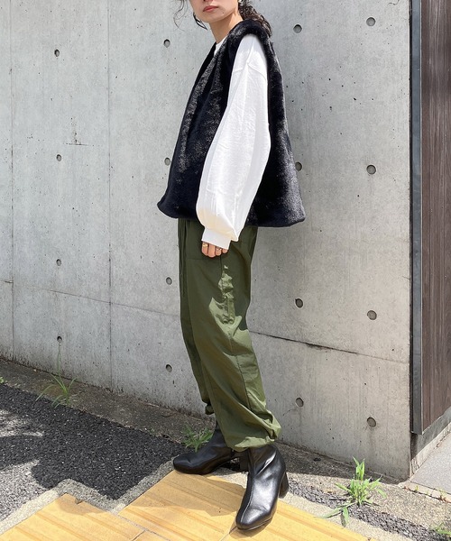 AS KNOW AS plus(アズノゥアズプラス)の「♪ウエストドロスト カーゴパンツ(カーゴパンツ・レディース・ブラック/ブラウン/カーキ・FREE)」の19枚目の写真
