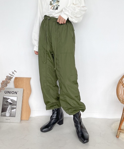 AS KNOW AS plus(アズノゥアズプラス)の「♪ウエストドロスト カーゴパンツ(カーゴパンツ・レディース・ブラック/ブラウン/カーキ・FREE)」の4枚目の写真