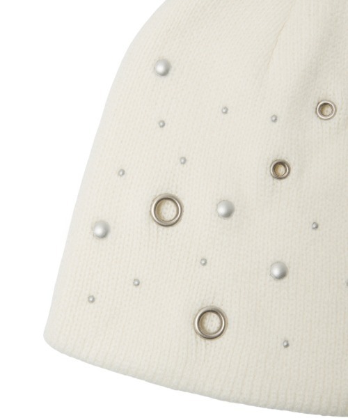 Midnight Move(ミッドナイトムーブ)の「A'GEM/9 × .kom 『MIDNIGHT MOVE/ミッドナイトムーブ』EYELET BEANIE/アイレットビーニー(ニットキャップ/ビーニー・レディース・グレー/アイボリー/ブラック・FREE)」の14枚目の写真