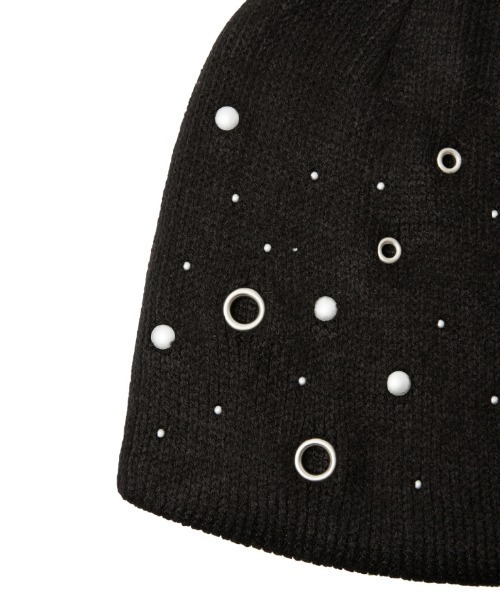 Midnight Move(ミッドナイトムーブ)の「A'GEM/9 × .kom 『MIDNIGHT MOVE/ミッドナイトムーブ』EYELET BEANIE/アイレットビーニー(ニットキャップ/ビーニー・レディース・グレー/アイボリー/ブラック・FREE)」の13枚目の写真