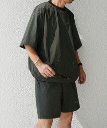 SHIPS any | 【WEB限定】SHIPS any: ワッシャーナイロン スピンドル Tシャツ+イージーショーツ セットアップ◆(Tシャツ/カットソー)