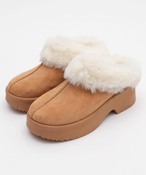 WEGO(ウィゴー)の「WEGO/ムートンタッチサボ(ブーツ・レディース・キャメル/ブラック/その他1・X-LARGE/LARGE/MEDIUM/SMALL)」の5枚目の写真