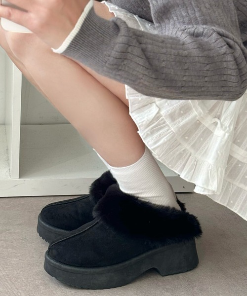 WEGO(ウィゴー)の「WEGO/ムートンタッチサボ(ブーツ・レディース・キャメル/ブラック/その他1・X-LARGE/LARGE/MEDIUM/SMALL)」の18枚目の写真