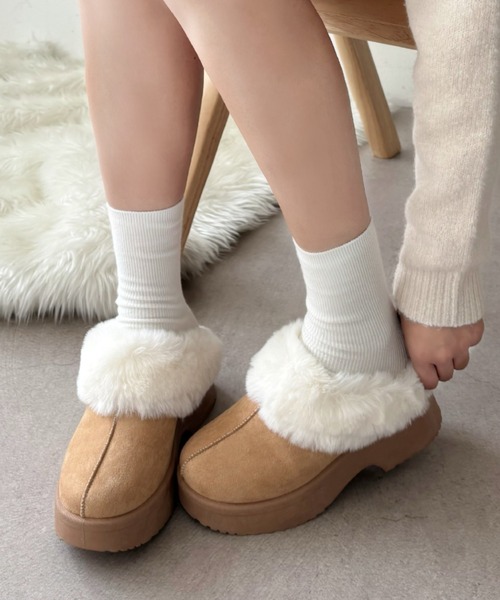 WEGO(ウィゴー)の「WEGO/ムートンタッチサボ(ブーツ・レディース・キャメル/ブラック/その他1・X-LARGE/LARGE/MEDIUM/SMALL)」の14枚目の写真