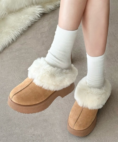 WEGO(ウィゴー)の「WEGO/ムートンタッチサボ(ブーツ・レディース・キャメル/ブラック/その他1・X-LARGE/LARGE/MEDIUM/SMALL)」の15枚目の写真