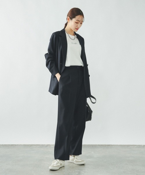 GLOBAL WORK(グローバルワーク)の「お手入れラクラクセットアップ/ストレートパンツ/600999(その他パンツ・レディース・グレイッシュベージュ/ブラック/ベージュ系その他/ネイビー/ブラウン・X-SMALL/LARGE/MEDIUM/SMALL)」の20枚目の写真
