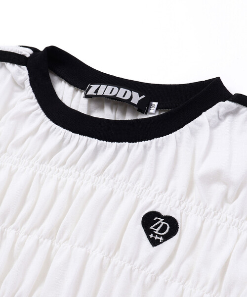 ZIDDY(ジディ)の「シャーリングトップス(130~160cm)(Tシャツ/カットソー・キッズ・ブラック/ホワイト・130cm/150cm/140cm/FREE)」の13枚目の写真