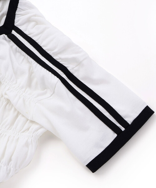 ZIDDY(ジディ)の「シャーリングトップス(130~160cm)(Tシャツ/カットソー・キッズ・ブラック/ホワイト・130cm/150cm/140cm/FREE)」の16枚目の写真