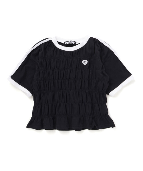 ZIDDY(ジディ)の「シャーリングトップス(130~160cm)(Tシャツ/カットソー・キッズ・ブラック/ホワイト・130cm/150cm/140cm/FREE)」の19枚目の写真