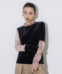 UNITED TOKYO | ベルベットコンビトップス(Tシャツ/カットソー)