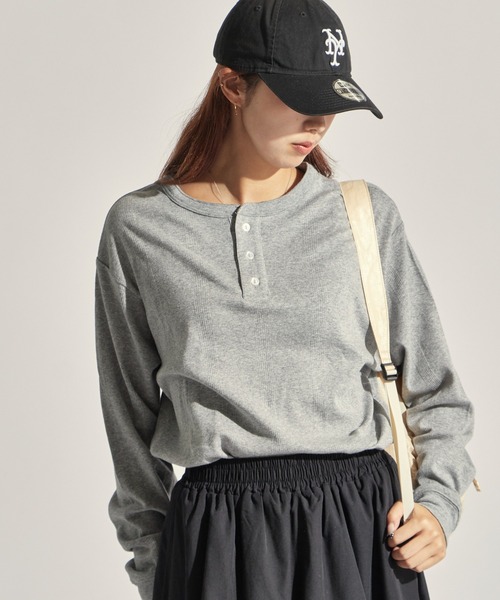 MILLER(ミラー)の「R.P.miller/ミラー パネルリブ CF ヘンリーネック 長袖カットソー H/N 夏服(Tシャツ/カットソー・レディース・ホワイト/ブラック/グレー/ホワイト系/ブラック系・LL/L/M)」の5枚目の写真