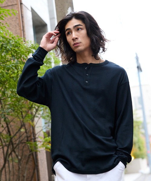 MILLER(ミラー)の「R.P.miller/ミラー パネルリブ CF ヘンリーネック 長袖カットソー H/N 夏服(Tシャツ/カットソー・レディース・ホワイト/ブラック/グレー/ホワイト系/ブラック系・LL/L/M)」の3枚目の写真