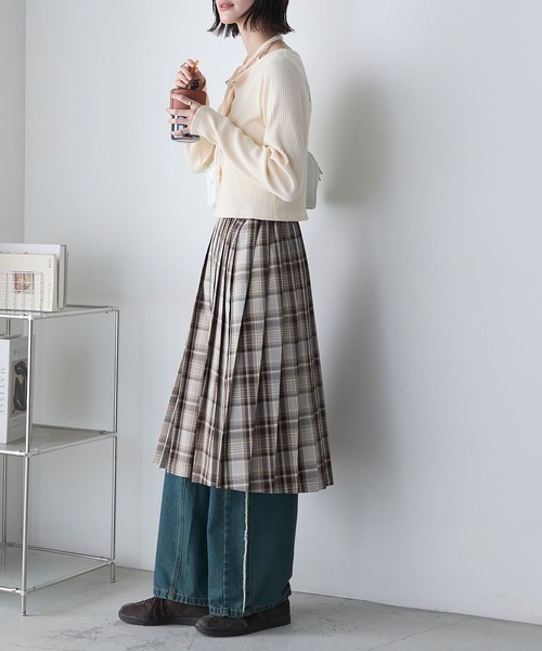 forksy.(フォルクシー)の「【forksy.】ミドル丈アソートプリーツチェックスカート(スカート・レディース・ネイビー系/レッド系/ベージュ系・FREE)」の5枚目の写真