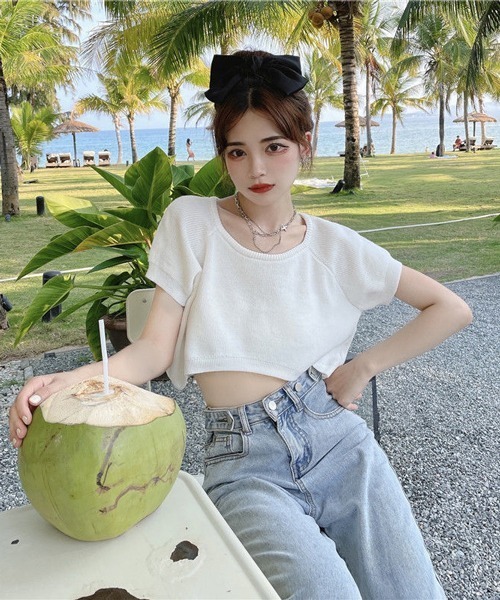 HALEY PESCA/クロップド丈 カラーTシャツの9枚目の写真