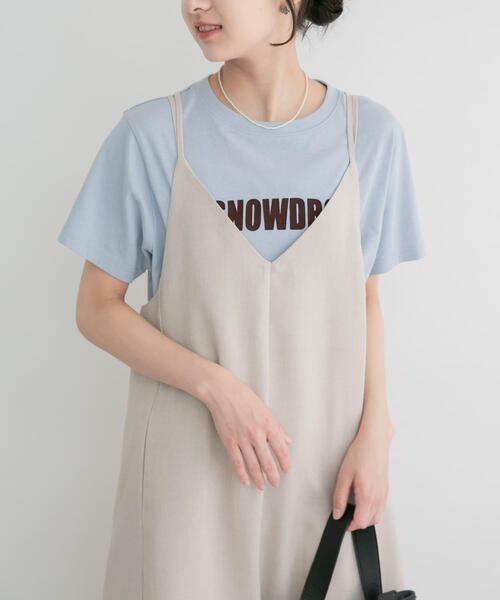 ITEMS URBANRESEARCH(アイテムズ アーバンリサーチ)の「フロッキープリントTシャツ(Tシャツ/カットソー・レディース・ライトブルー/ライトベージュ/チャコールグレー/ホワイト・FREE)」の4枚目の写真