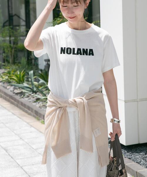 ITEMS URBANRESEARCH(アイテムズ アーバンリサーチ)の「フロッキープリントTシャツ(Tシャツ/カットソー・レディース・ライトブルー/ライトベージュ/チャコールグレー/ホワイト・FREE)」の6枚目の写真